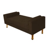 Recamier Divã Félix Baú 160 cm Estofado Luiz XV Sofá Suede Marrom Para Sala de Estar Consultório Quarto Recepção Escritório - AM Decor