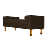 Recamier Divã Félix Baú 160 cm Estofado Luiz XV Sofá Suede Marrom Para Sala de Estar Consultório Quarto Recepção Escritório - AM Decor