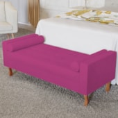 Recamier Divã Félix Baú 195 cm Estofado Luiz XV Sofá Suede Pink Para Sala de Estar Consultório Quarto Recepção Escritório - AM Decor