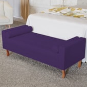 Recamier Divã Félix Baú 195 cm Estofado Luiz XV Sofá Suede Roxo Para Sala de Estar Consultório Quarto Recepção Escritório - AM Decor