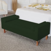 Recamier Divã Félix Baú 195 cm Estofado Luiz XV Sofá Suede Verde Para Sala de Estar Consultório Quarto Recepção Escritório - AM Decor