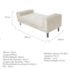 Recamier Divã Félix Baú 90 cm Estofado Luiz XV Sofá Corano Bege Para Sala de Estar Consultório Quarto Recepção Escritório - AM Decor