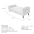 Recamier Divã Félix Baú 90 cm Estofado Luiz XV Sofá Corano Branco Para Sala de Estar Consultório Quarto Recepção Escritório - AM Decor