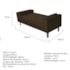 Recamier Divã Félix Baú 90 cm Estofado Luiz XV Sofá Corano Marrom Para Sala de Estar Consultório Quarto Recepção Escritório - AM Decor