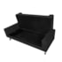 Recamier Divã Félix Baú 90 cm Estofado Luiz XV Sofá Corano Preto Para Sala de Estar Consultório Quarto Recepção Escritório - AM Decor