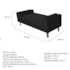 Recamier Divã Félix Baú 90 cm Estofado Luiz XV Sofá Corano Preto Para Sala de Estar Consultório Quarto Recepção Escritório - AM Decor