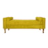 Recamier Divã Félix Baú 90 cm Estofado Luiz XV Sofá Suede Amarelo Para Sala de Estar Consultório Quarto Recepção Escritório - AM Decor