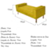 Recamier Divã Félix Baú 90 cm Estofado Luiz XV Sofá Suede Amarelo Para Sala de Estar Consultório Quarto Recepção Escritório - AM Decor