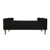 Recamier Divã Félix Baú 90 cm Estofado Luiz XV Sofá Suede Preto Para Sala de Estar Consultório Quarto Recepção Escritório - AM Decor