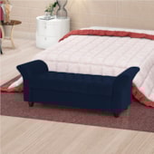 Recamier Divã Morabe P04 140 cm Suede Azul Marinho TCA 948 - Amarena Móveis