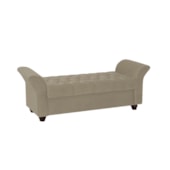 Recamier Divã Morabe P04 140 cm Suede Bege TCA 941 - Amarena Móveis