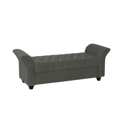 Recamier Divã Morabe P04 140 cm Suede Cinza Escuro TCA 958 - Amarena Móveis