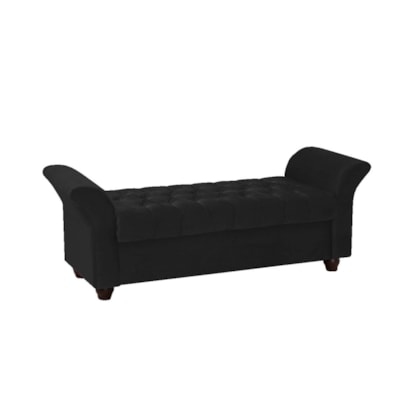 Recamier Divã Morabe P04 140 cm Suede Preto TCA 944 - Amarena Móveis