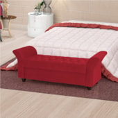 Recamier Divã Morabe P04 140 cm Suede  Vermelho TCA 53 - Amarena Móveis