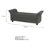 Recamier Divã Morabe P04 160 cm Suede Cinza Escuro TCA 958 - Amarena Móveis