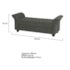 Recamier Divã Morabe P04 195 cm Suede Cinza Escuro TCA 958 - Amarena Móveis