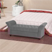 Recamier Divã Morabe P04 195 cm Suede Cinza TCA 940 - Amarena Móveis