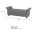 Recamier Divã Morabe P04 195 cm Suede Cinza TCA 940 - Amarena Móveis