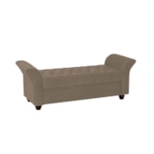 Recamier Divã Morabe P04 195 cm Suede Marrom Claro TCA 945 - Amarena Móveis