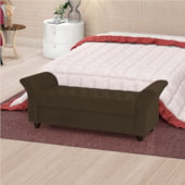 Recamier Divã Morabe P04 195 cm Suede Marrom TCA 942 - Amarena Móveis