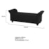 Recamier Divã Morabe P04 195 cm Suede Preto TCA 944 - Amarena Móveis