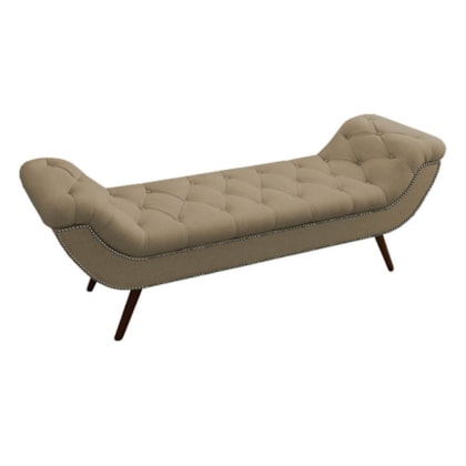 Recamier Divã Odessa P04 140 cm Suede Bege TCA 941 - Amarena Móveis