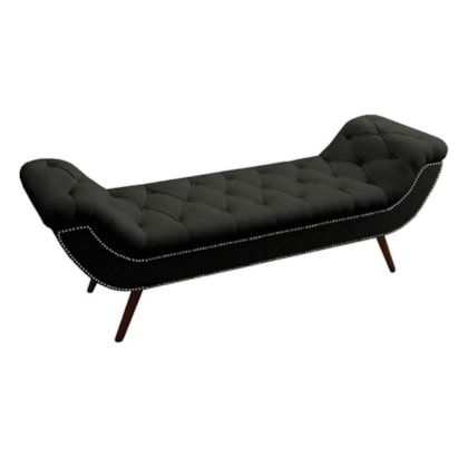 Recamier Divã Odessa P04 140 cm Suede Cinza Escuro TCA 958 - Amarena Móveis