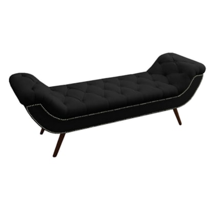 Recamier Divã Odessa P04 140 cm Suede Preto TCA 944 - Amarena Móveis