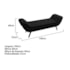 Recamier Divã Odessa P04 140 cm Suede Preto TCA 944 - Amarena Móveis