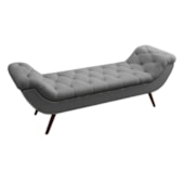 Recamier Divã Odessa P04 160 cm Suede Cinza TCA 940 - Amarena Móveis