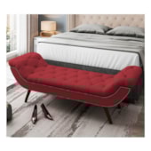 Recamier Divã Odessa P04 160 cm Suede  Vermelho TCA 53 - Amarena Móveis