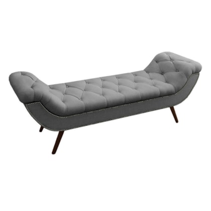 Recamier Divã Odessa P04 195 cm Suede Cinza TCA 940 - Amarena Móveis