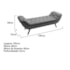Recamier Divã Odessa P04 195 cm Suede Cinza TCA 940 - Amarena Móveis