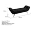 Recamier Divã Odessa P04 195 cm Suede Preto TCA 944 - Amarena Móveis