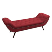 Recamier Divã Odessa P04 195 cm Suede  Vermelho TCA 53 - Amarena Móveis