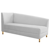 Recamier Divã Valéria 140cm Lado Direito Corano Branco - Amarena Móveis
