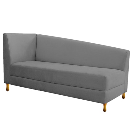 Recamier Divã Valéria 140cm Lado Direito Corano Cinza - Amarena Móveis
