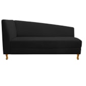 Recamier Divã Valéria 140cm Lado Direito Corano Preto - Amarena Móveis