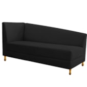 Recamier Divã Valéria 140cm Lado Direito Corano Preto - Amarena Móveis