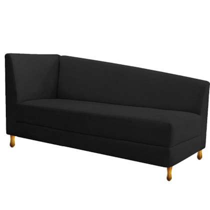 Recamier Divã Valéria 140cm Lado Direito Corano Preto - Amarena Móveis