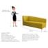 Recamier Divã Valéria 140cm Lado Direito Suede Amarelo - Amarena Móveis