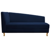 Recamier Divã Valéria 140cm Lado Direito Suede Azul Marinho - Amarena Móveis