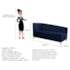 Recamier Divã Valéria 140cm Lado Direito Suede Azul Marinho - Amarena Móveis