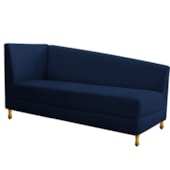 Recamier Divã Valéria 140cm Lado Direito Suede Azul Marinho - Amarena Móveis