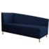 Recamier Divã Valéria 140cm Lado Direito Suede Azul Marinho - Amarena Móveis