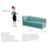 Recamier Divã Valéria 140cm Lado Direito Suede Azul Tiffany- Amarena Móveis