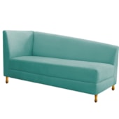 Recamier Divã Valéria 140cm Lado Direito Suede Azul Tiffany- Amarena Móveis
