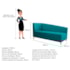 Recamier Divã Valéria 140cm Lado Direito Suede Azul Turquesa - Amarena Móveis