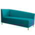 Recamier Divã Valéria 140cm Lado Direito Suede Azul Turquesa - Amarena Móveis