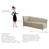 Recamier Divã Valéria 140cm Lado Direito Suede Bege - Amarena Móveis